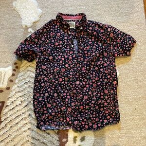 Dravus men’s button down rose print shirt